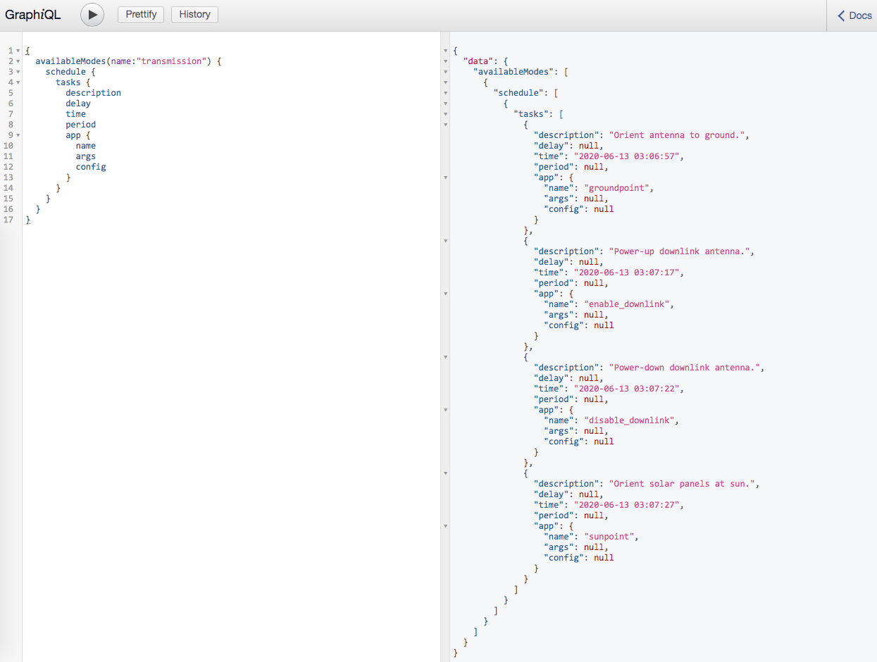 SpaceDB transmission task list